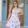 Vestido Corto con Estampado Floreado