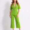 Set Blazer Manga Corta y Pantalon Capri
